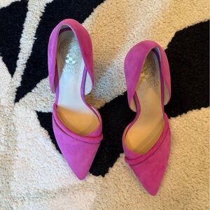 Vince Camuto Pink Suede Pointed-Toe Heels